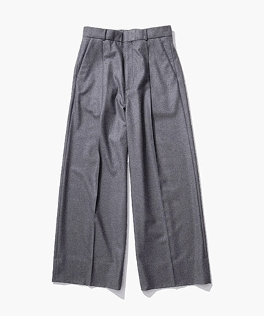 MERINO COLLEGE FLANNEL | TUCKED WIDE PANTS