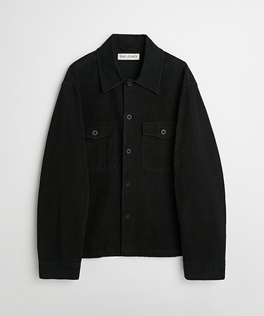 Evening Coach Jacket - Black Brushed Cotton