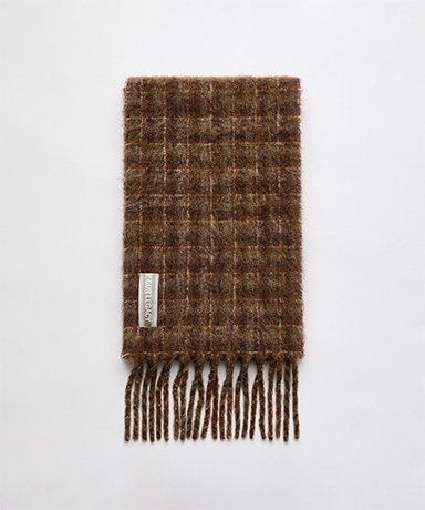 Estate Scarf - Dorf Check Fuzzy Alpaca