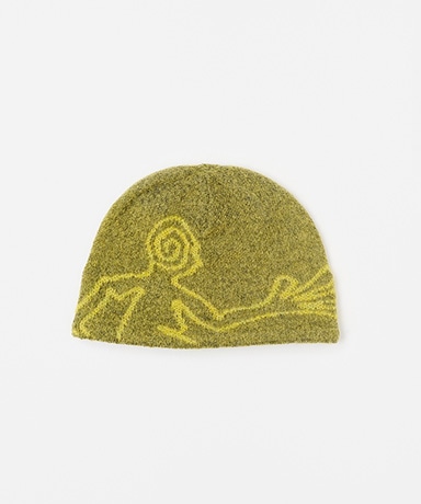 MAISON KINEMA Aran pattern knit cap グレー MAISON KINEMA Aran pattern knit cap グレー