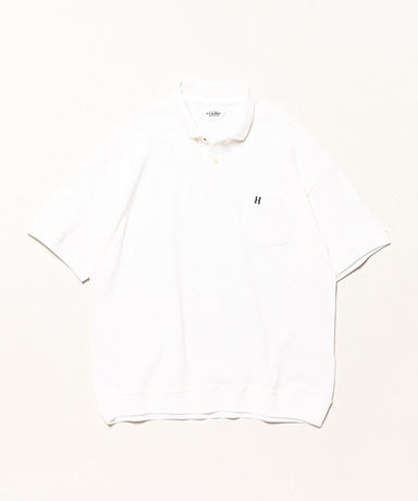 Hエンブロイダリー ポケットカノコ ポロシャツ(L(MEN) White