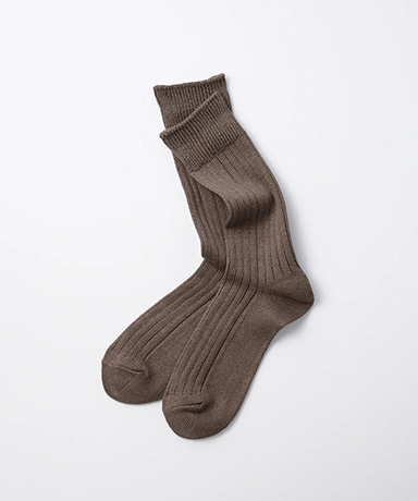 Linen Cotton Ribbed Crew Socks