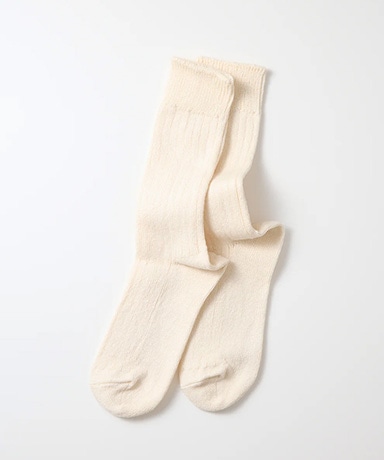 Linen Cotton Ribbed Crew Socks