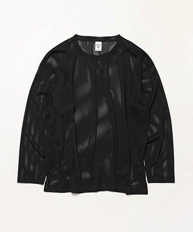 Crew Neck Shirt - Knit Mesh(L(MEN) Black/ブラック): South2 West8