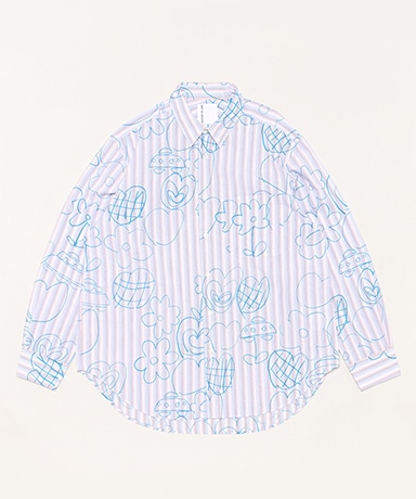 BRU NA BOINNE(ブルーナボイン) ストライプルーラブーラシャツ