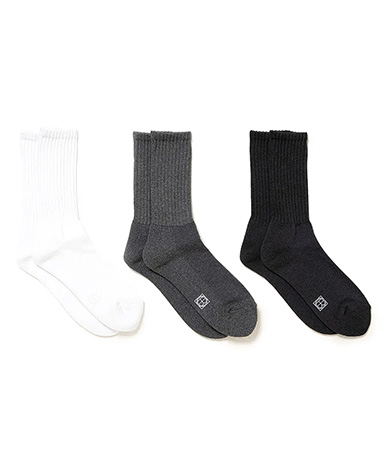 3P PILE CREW SOCKS C/N/P/PU
