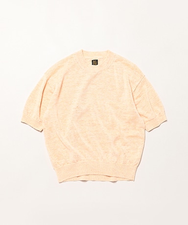 Women Washed High Count Linen Crew Neck Short Sleeve