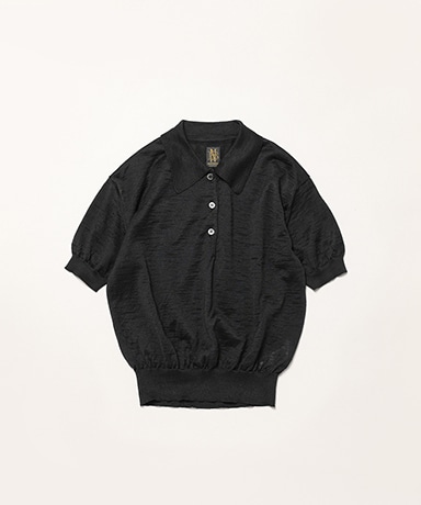 完売 BATONER CHOMA POLO S/S 3 ブラック サマーニット 完売 BATONER CHOMA POLO S/S 3 ブラック サマーニット