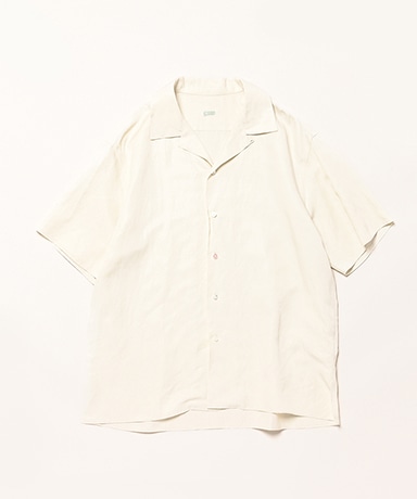 Silk Linen Open Collar S/S Shirt