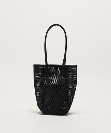 Washed Leather Mesh Tote (S)