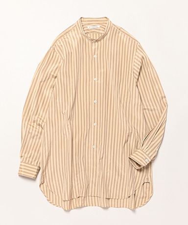 BAND COLLAR SHIRTS(2(MEN) Camel Beige/キャメルベージュ