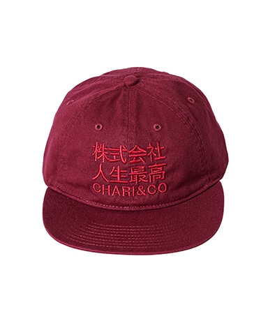 x JINSEISAIKO 6Panel Cap(FREE Burgundy/バーガンディ): CHARI&CO