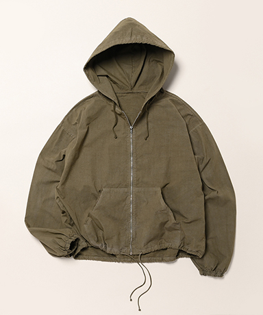 Cotton Poplin Zip-Up Jacket