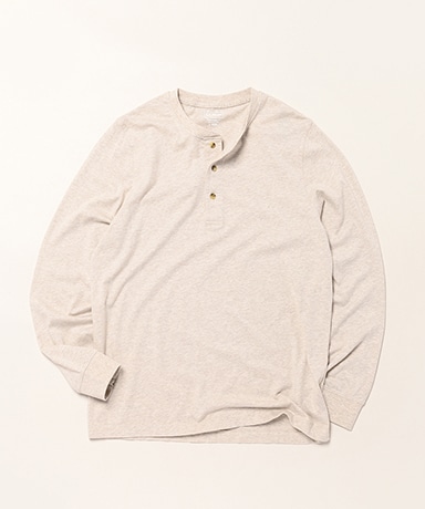 Men's Carefree Unshrinkable Tee Long-Sleeve Henley