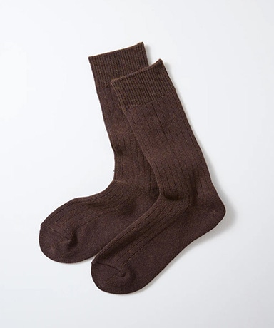 Cotton Wool Ribbed Crew Socks