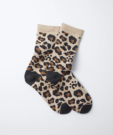 Pile Leopard Crew Socks
