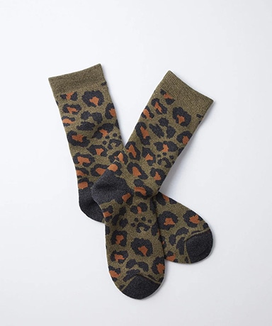Pile Leopard Crew Socks