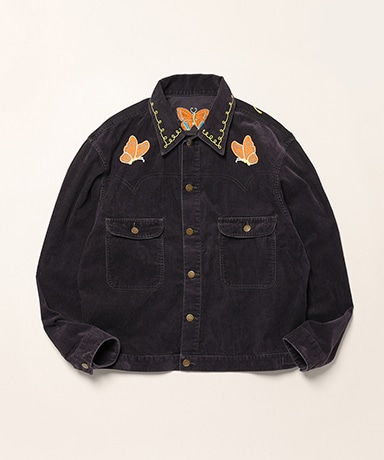 Papillon Emb. Jean Jacket - 14W Corduroy