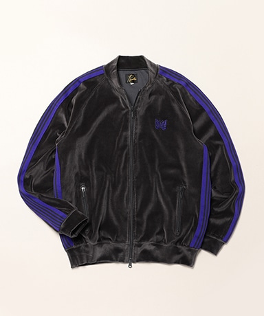 Rib Collar Track Jacket - C/PE Velour