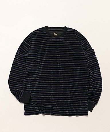 L/S Crew Neck Tee - Stripe Velour