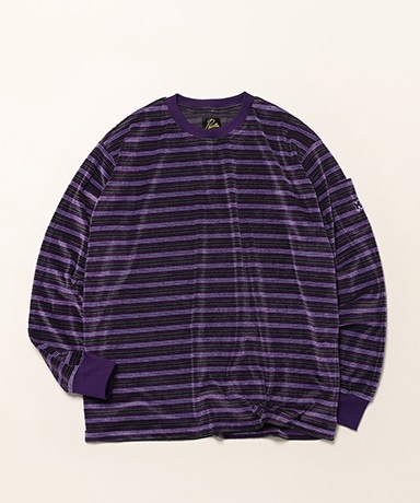 L/S Crew Neck Tee - Stripe Velour