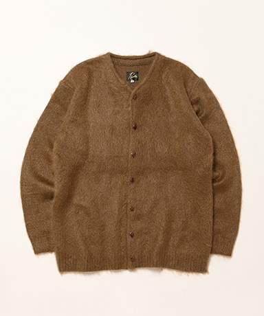 Mohair Crew Neck Cardigan - Solid