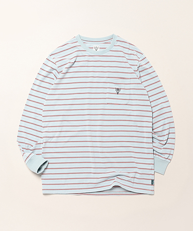 L/S Round Pocket Tee - Multi Stripe