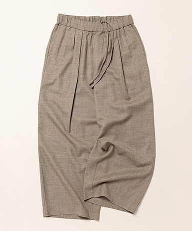 Wool Serge 2 Tuck Wide Easy Pants