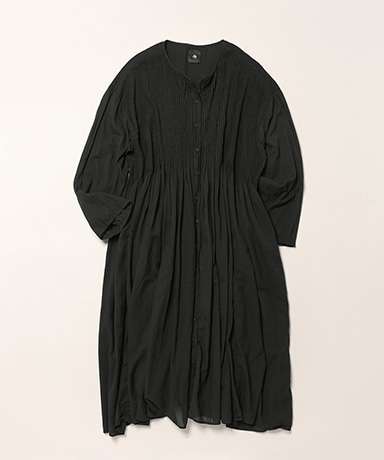 80s Micro Check&Voile Patchwork Maxi Dress With Pintuck
