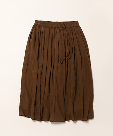 Twill Cotton Khadi Plain Gathered Skirt