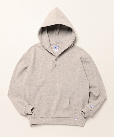 Wool Blend Rib Henley Hoodie