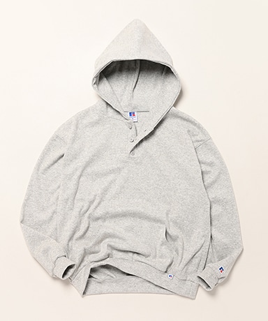 Wool Blend Rib Henley Hoodie