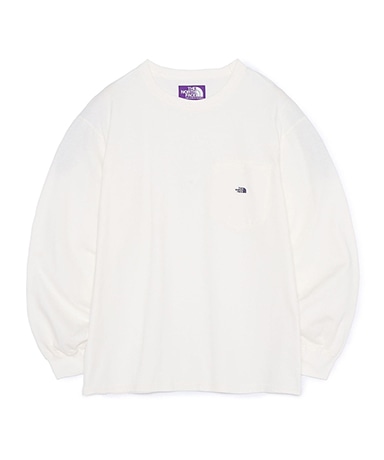 8oz Field Long Sleeve Pocket Tee(L(MEN) OP/オフホワイト×パープル