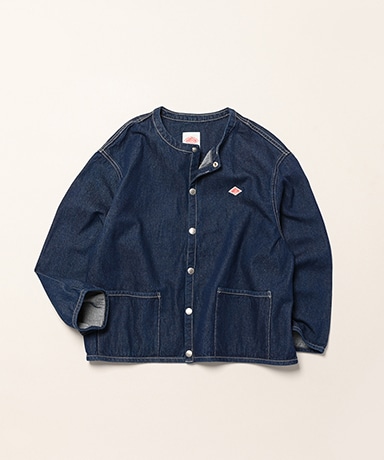 Women's Denim Collarless Jacket