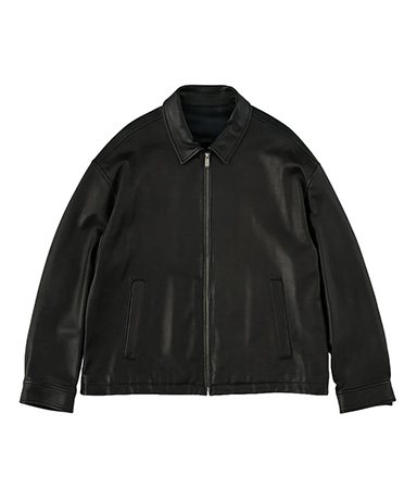 Leather Zip Up Jacket w / Love & Peace Silver (Entrefino)