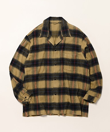 Cotton Rayon Ombre Open-collar Shirt L/S