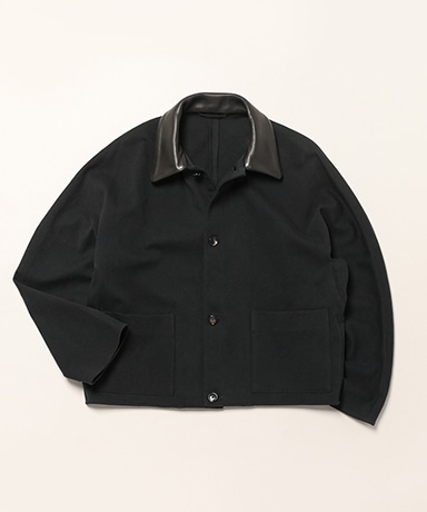Denim-Leather Short Jacket