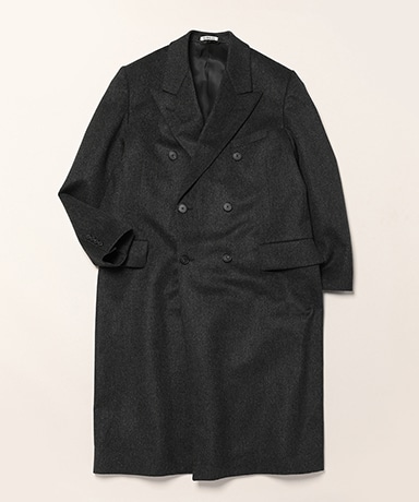 Cashmere Moleskin Double-Breasted Coat