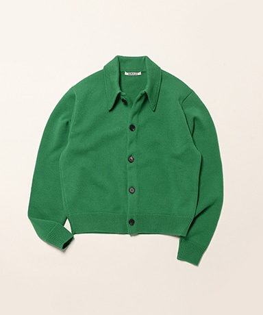 Super Fine Wool Knit Shirt Cardigan