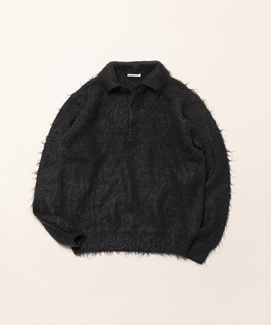 Brushed Super Kid Mohair Knit Polo
