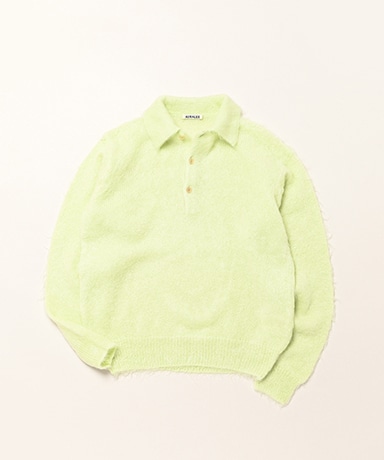 Brushed Super Kid Mohair Knit Polo