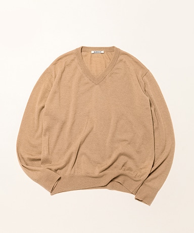 High Gauge Soft Cashmere Knit V-Neck P/O