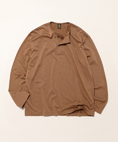 Loopless TENJIKU Henly Neck Long Sleeve T-shirt