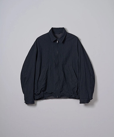 Wool Stripe Zip Blouson
