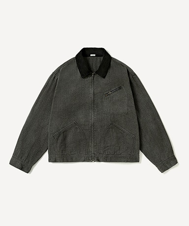 Vintage Black Chambray Work Jacket