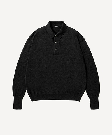 Wool Knit L/S Polo Shirts