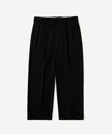 Wool Wide Tapered Trousers