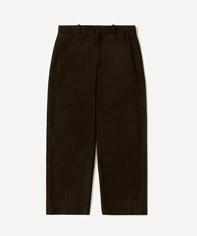 Wool Flannel Wide Trousers