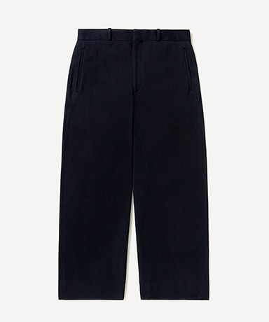 Cotton Silk Twill Wide Trousers