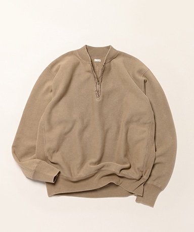 Vintage Half Zip Rib Collar Sweatshirt
